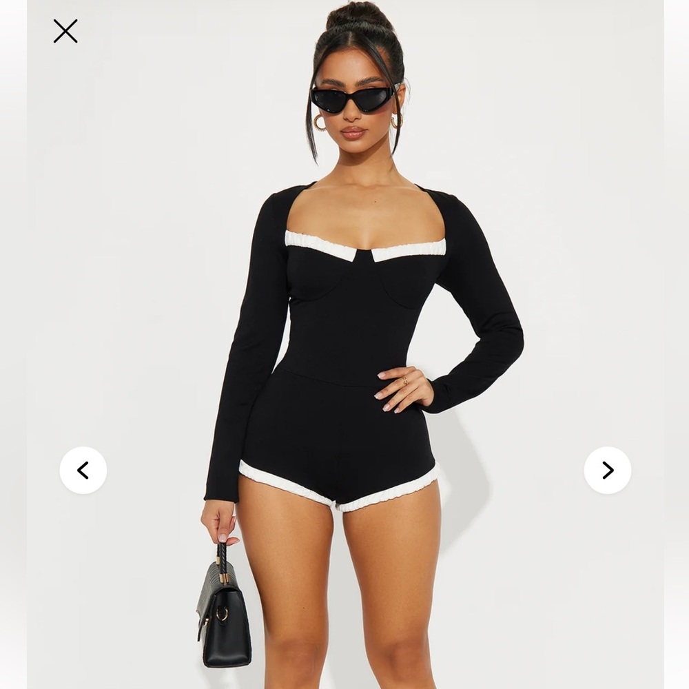 Elegant Black and White micro romper